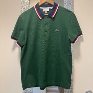 Men's Lacoste Green Collared Shirt_Medium
